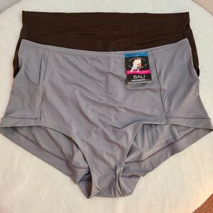 2pk Vintage Silky Nylon Smoothing Uplift Full Cut Brief Panties Size 2X